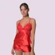 Milena by Paris Γυναικείο Σατέν Σετ Babydoll κόκκινο με δαντέλα & σόρτς 004196 Red Milena by Paris Γυναικείο Σατέν Σετ Babydoll κόκκινο με δαντέλα & σόρτς 004196 Red