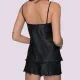 Milena by Paris Γυναικείο Σετ Babydoll Πιτζάμα Ζακάρ Σατέν Black  004189