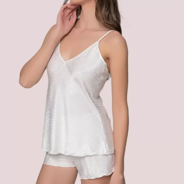 Milena by Paris Γυναικείο Σετ Babydoll Πιτζάμα Ζακάρ Σατέν Ιβουάρ Ivory 004189 Milena by Paris Γυναικείο Σετ Babydoll Πιτζάμα Ζακάρ Σατέν Ιβουάρ Ivory 004189