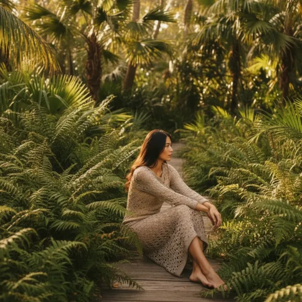 Modern Ocean Γυναικείο χρυσό Gold Φόρεμα καφτάνι μακρύ πλεκτό με μανίκια & ανοιχτή πλάτη C-6259