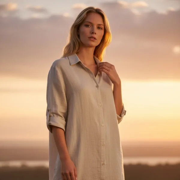 Γυναικείο Plus size καφτάνι Viscose  μέχρι το γόνατο μονόχρωμο Μπεζ Plus sizes green One size απο XL έως 3XL SP262953 Beige 