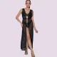 Milena by Paris Γυναικείο Μαύρο Καφτάνι Μακρύ δετό διάτρητο 040245 BLACK Milena by Paris Γυναικείο Μαύρο Καφτάνι Μακρύ δετό διάτρητο 040245 BLACK