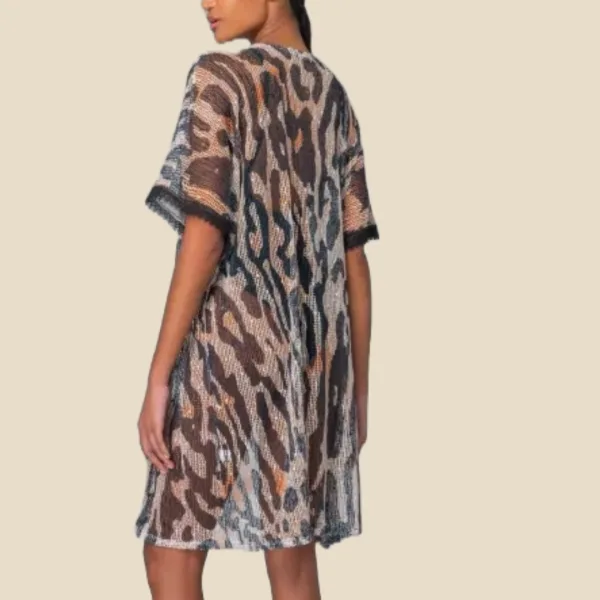 Milena by Paris Γυναικείο Καφτάνι Κιμονό Ανοιχτό Animal Print όλο δίχτυ 040218 Milena by Paris Γυναικείο Καφτάνι Κιμονό Ανοιχτό Animal Print όλο δίχτυ 040218