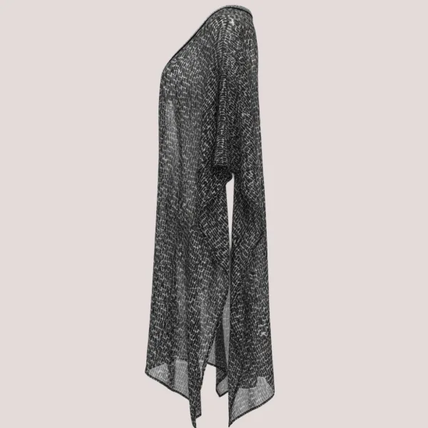 Modern Ocean Γυναικείο oversized καφτάνι animal print με V  διακοσμημένο με χάντρες πολυτελείας 1652.5