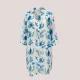 Γυναικείο λευκό καφτάνι 100% cotton πουκαμίσα μέχρι το γόνατο  blue μπλέ floral One size SP2515D6