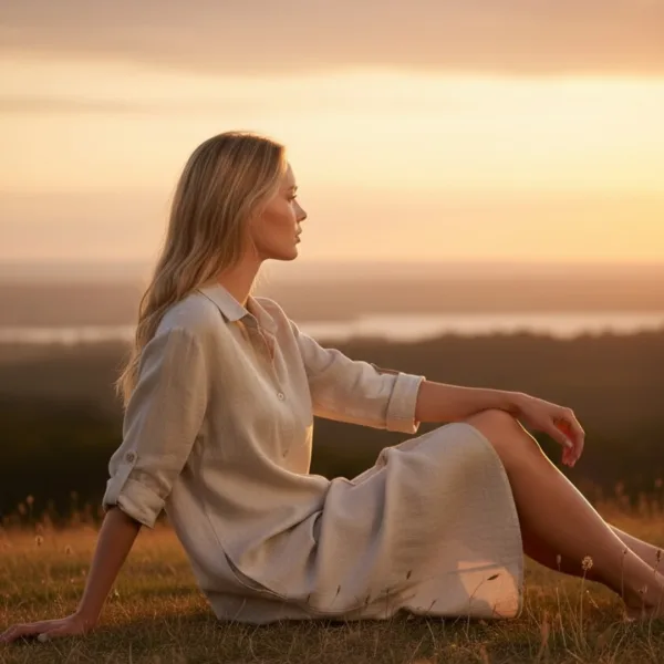 Γυναικείο καφτάνι Viscose & Cotton πουκαμίσα μέχρι το γόνατο μονόχρωμο Μπεζ SP25LN2494 Beige One size απο S έως XL