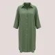 Γυναικείο καφτάνι Viscose & Cotton πουκαμίσα μέχρι το γόνατο μονόχρωμο Χακί SP25LN2494 Chaki One size απο S έως XL