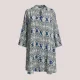 Γυναικείο καφτάνι 100% Viscose πουκαμίσα μέχρι το γόνατο με υπέροχο σχέδιο block print & έντονα χρώματα στις αποχρώσεις  του μαύρο μπλέ SP262952D3