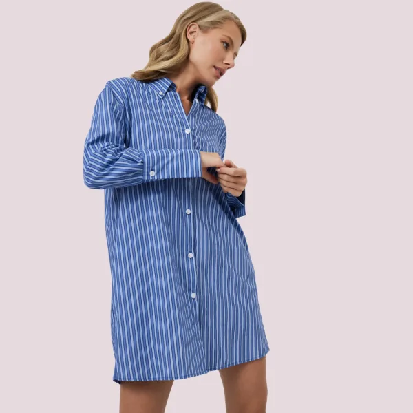 Aruelle Γυναικεια πουκαμίσα Ocean Dress με κουμπιά τύπου Marine με ρίγες Μπλέ Λευκό Summer collection 100% cotton Aruelle Γυναικεια πουκαμίσα Ocean Dress με κουμπιά τύπου Marine με ρίγες Μπλέ Λευκό Summer collection 100% cotton