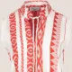 Pink Label Beachwear Φόρεμα- Καφτάνι Λευκό με κόκκινο κεντήματα B138
