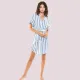 Pink Label Καφτάνι Beachwear Πουκάμισο με ρίγα navy δετό 100% cotton B312 Λευκό Μπλέ Pink Label Καφτάνι Beachwear Πουκάμισο με ρίγα navy δετό 100% cotton B312 Λευκό Μπλέ