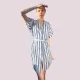 Pink Label Καφτάνι Beachwear Πουκάμισο με ρίγα navy δετό 100% cotton B312 Λευκό Μπλέ Pink Label Καφτάνι Beachwear Πουκάμισο με ρίγα navy δετό 100% cotton B312 Λευκό Μπλέ