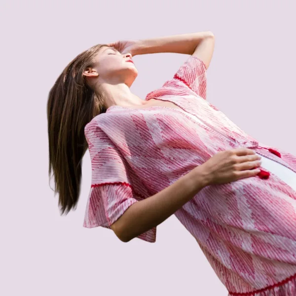 Pink Label Γυναικείο Καφτάνι κοντό δετό Beachwear Κόκκινο Red Type B148 