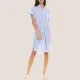 Pink Label Καφτάνι Beachwear Πουκάμισα φόρεμα Ριγέ -Μπλέ  S1345