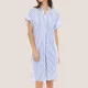 Pink Label Καφτάνι Beachwear Πουκάμισα φόρεμα Ριγέ -Μπλέ  S1345