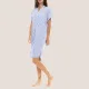Pink Label Καφτάνι Beachwear Πουκάμισα φόρεμα Ριγέ -Μπλέ  S1345