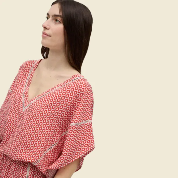 Ysabel Mora Γυναικείο Κοντό καφτάνι δετό One size Summer Collection Beachwear 86161 Κοραλί Ysabel Mora Γυναικείο Κοντό καφτάνι δετό One size Summer Collection Beachwear 86161 Κοραλί