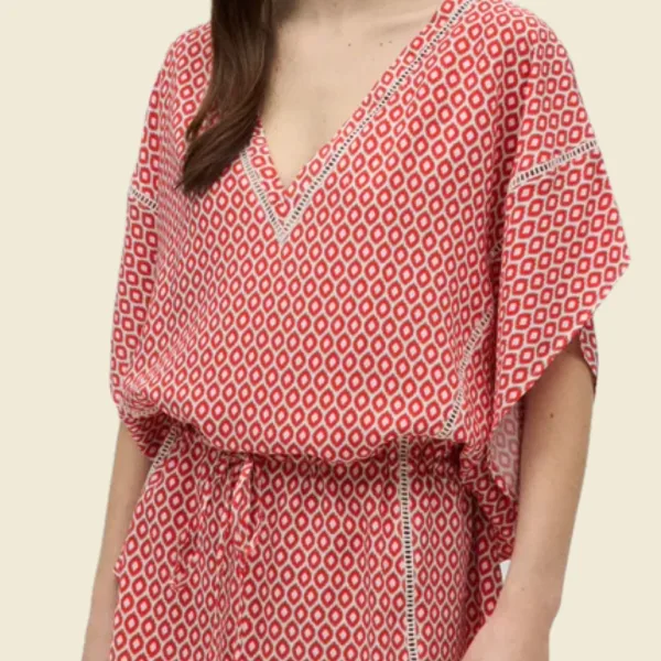 Ysabel Mora Γυναικείο Κοντό καφτάνι δετό One size Summer Collection Beachwear 86161 Κοραλί Ysabel Mora Γυναικείο Κοντό καφτάνι δετό One size Summer Collection Beachwear 86161 Κοραλί