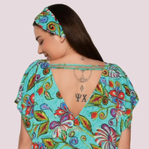Luna Γυναικείο Καφτάνι για την θάλασσα Beachwear Floral pattern One Size S-XL UNIQUE 94498 CANA Luna Γυναικείο Καφτάνι για την θάλασσα Beachwear Floral pattern One Size S-XL UNIQUE 94498 CANA