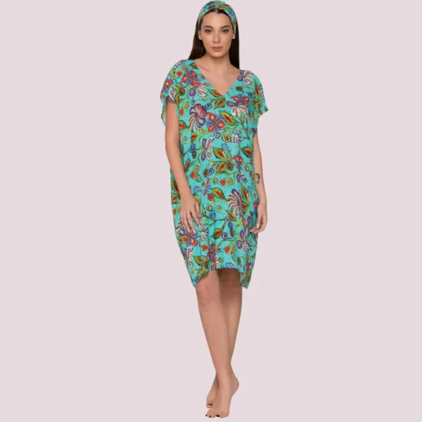 Luna Γυναικείο Καφτάνι για την θάλασσα Beachwear Floral pattern One Size S-XL UNIQUE 94498 CANA