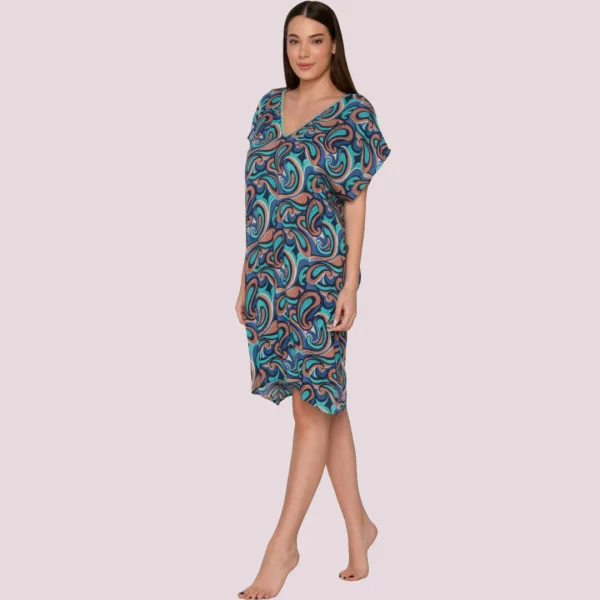 Luna Γυναικείο Καφτάνι για την θάλασσα Beachwear One Size S-XL Μπλε Summer collection 94620  DROP