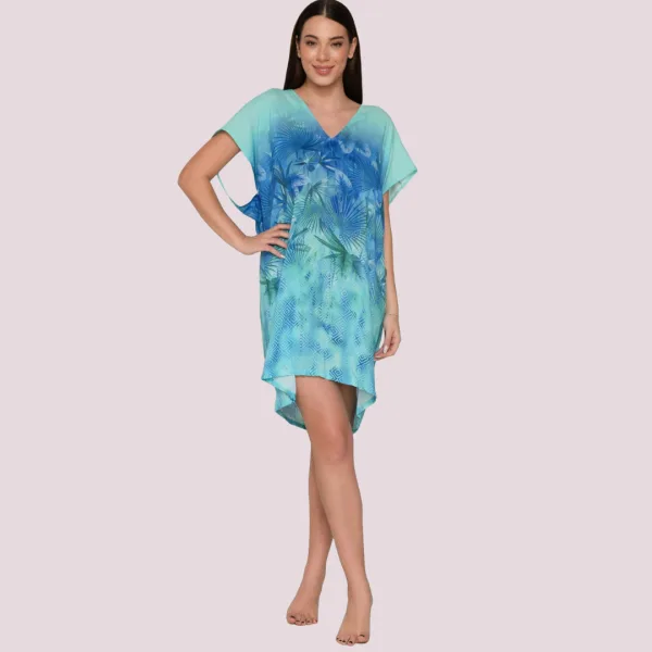 Luna Γυναικείο Καφτάνι για την θάλασσα Beachwear One Size S-XL UNIQUE 94638 BLUE JAY