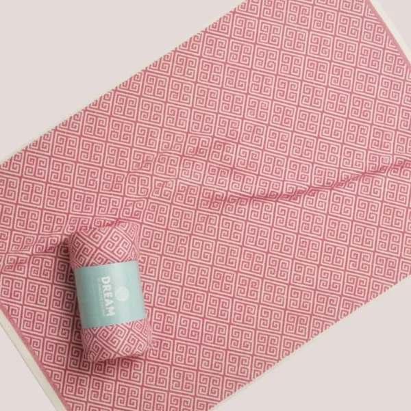  Γυναικεία πετσέτα βαμβακερή θαλάσσης fuchsia  με ψαροκόκαλο μοτίβο ΒΚ-212.FUCHSIA