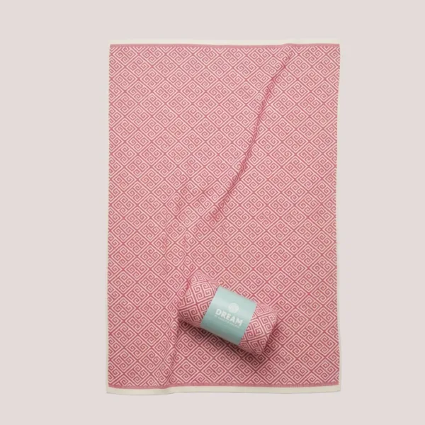  Γυναικεία πετσέτα βαμβακερή θαλάσσης fuchsia  με ψαροκόκαλο μοτίβο ΒΚ-212.FUCHSIA