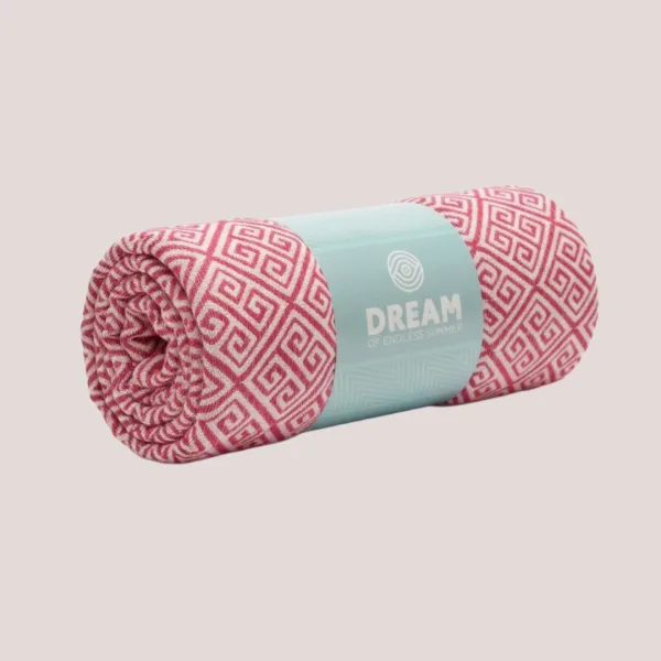  Γυναικεία πετσέτα βαμβακερή θαλάσσης fuchsia  με ψαροκόκαλο μοτίβο ΒΚ-212.FUCHSIA