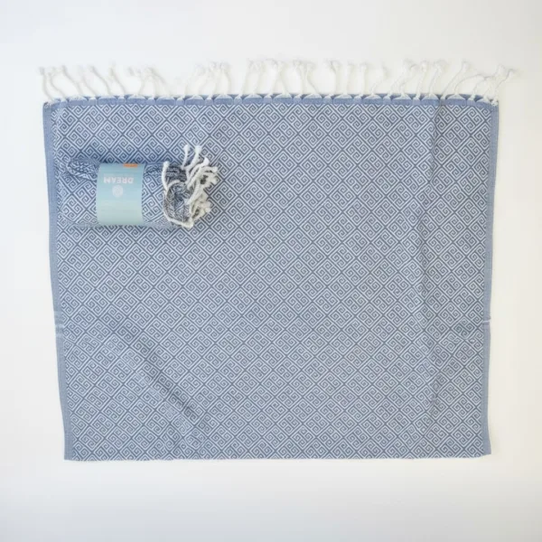  Γυναικεία πετσέτα βαμβακερή θαλάσσης navy blue με ψαροκόκαλο μοτίβο ΒΚ-212.NAVYBLUE