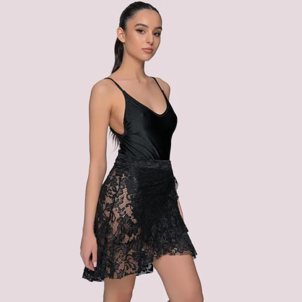 Milena by Paris Γυναικείο Pareo Lace Φούστα Μαύρη 040253 Black