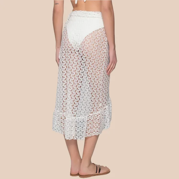 Milena by Paris Γυναικείο Long Pareo Lace Mονόχρωμο Εκρού 040255 Ivory