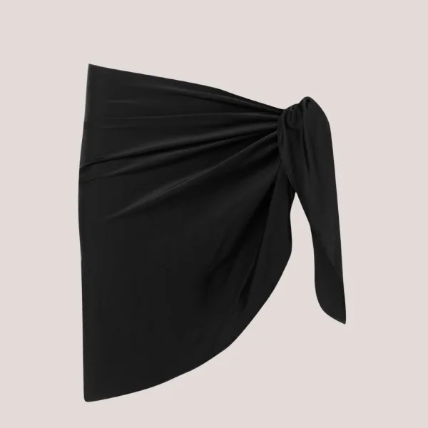 Nikama Γυναικείο μαύρο Παρεό δετό Μίνι Lycra PARSW01 Black One size καλύπτει απο xs εως xl