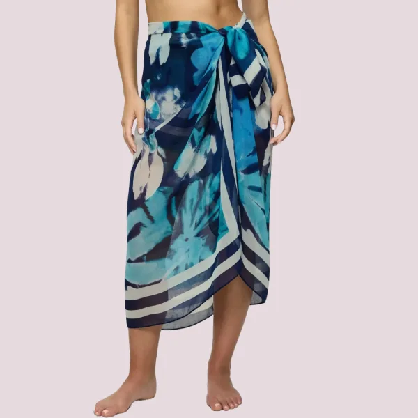 Triumph Γυναικείο Παρεό Beach My wear Multicolour 10222188-M025.N5 One size Αποχρώσεις του Μπλέ με λουλούδια