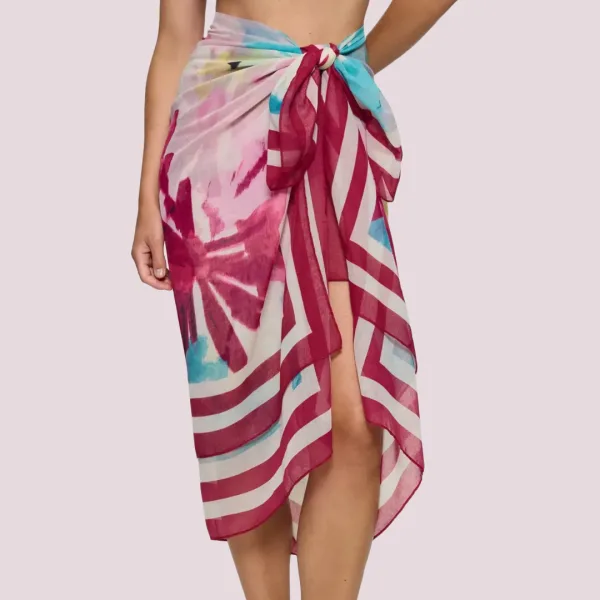 Triumph Γυναικείο Παρεό Beach My wear Multicolour 10222188-PW04.W4 One size Αποχρώσεις του Ροζ με λουλούδια
