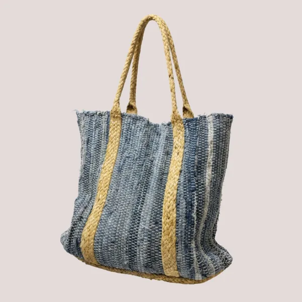  Γυναικεία τσάντα θαλάσσης Μεγάλη  Μπλέ  με σχέδια BK-288 Blue