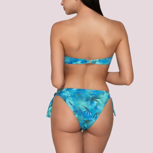Luna Γυναικείο Μαγιό Blue Jay Slip δετό κανονικό normal Μπλέ ασημένιες λεπτομέρειες summer collection 94634