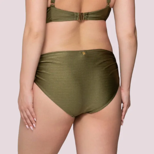 Luna  Γυναικείο Slip μαγιό πράσινο  ψηλόμεσο Gold swimwear summer collection 94657