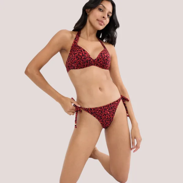 Triumph Γυναικείο Slip δετό bottom μαγιό με animal print τύπωμα σε αποχρωσεις του έντονου πορτοκαλί δετό  10226526.0033/33