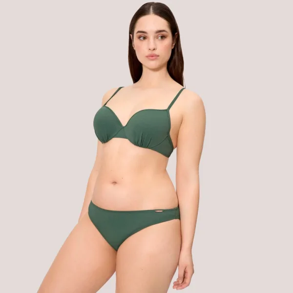 Ysabel Mora Γυναικείο μαγιό Slip κλασικό πικέ Wild Green πράσινο χακί 83327 