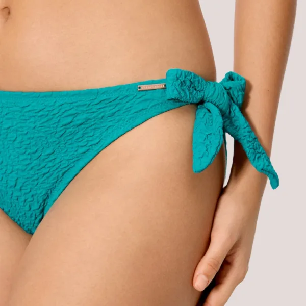 Ysabel Mora Γυναικείο Μαγιό slip δετό τυρκουάζ γκοφρέ Shiny exotic tirquoise 83240