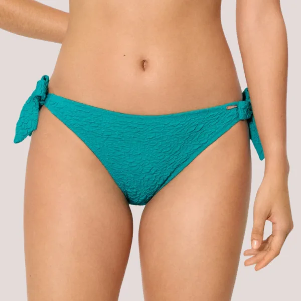 Ysabel Mora Γυναικείο Μαγιό slip δετό τυρκουάζ γκοφρέ Shiny exotic tirquoise 83240