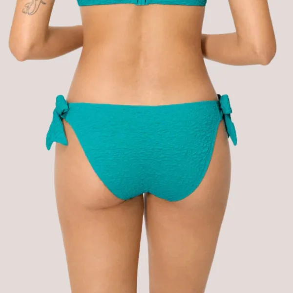 Ysabel Mora Γυναικείο Μαγιό slip δετό τυρκουάζ γκοφρέ Shiny exotic tirquoise 83240