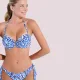 Bilitis Γυναικείο Σετ Μαγιό Caribbean Strapples & Δετό slip μπλέ λευκό με γκλίτερ λεπτομέρειες Luxury swimwear CS002 C & D cup