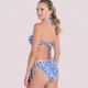 Bilitis Γυναικείο Σετ Μαγιό Caribbean Strapples & Δετό slip μπλέ λευκό με γκλίτερ λεπτομέρειες Luxury swimwear CS002 C & D cup