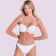 Bilitis Γυναικείο Set μπικίνι Strapless Μαγιό Cannes λευκό με χρυσές λεπτομέρειες & χρυσούς κρίκους στο ντεκολτέ Luxury swimwear CΝ002C