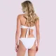 Bilitis Γυναικείο Set μπικίνι Strapless Μαγιό Cannes λευκό με χρυσές λεπτομέρειες & χρυσούς κρίκους στο ντεκολτέ Luxury swimwear CΝ002C