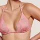 Bilitis Γυναικείο Σετ Μαγιό push up τρίγωνο κρικοι & ρυθμιζόμενο Brazil σλιπ DP119 Desert Palm Luxury swimwear Ροζ