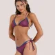 Bilitis Γυναικείο Set bikini  Eclipse Μπλέ με ροζ σκούρο μεταλλιζέ Blue Roua & pink glitter με τρίγωνο διπλό & δετό σλιπ EC165