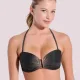 Bilitis Γυναικείο Σετ Μαγιό Μαύρο χρυσό gliter Strapless &  ιδιαίτερο σλιπ με χρυσες λεπτομέρειες HN002 Honolulu C & D Cup  Luxury swimwear